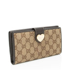Gucci GG Canvas Heart Script Continental Wallet