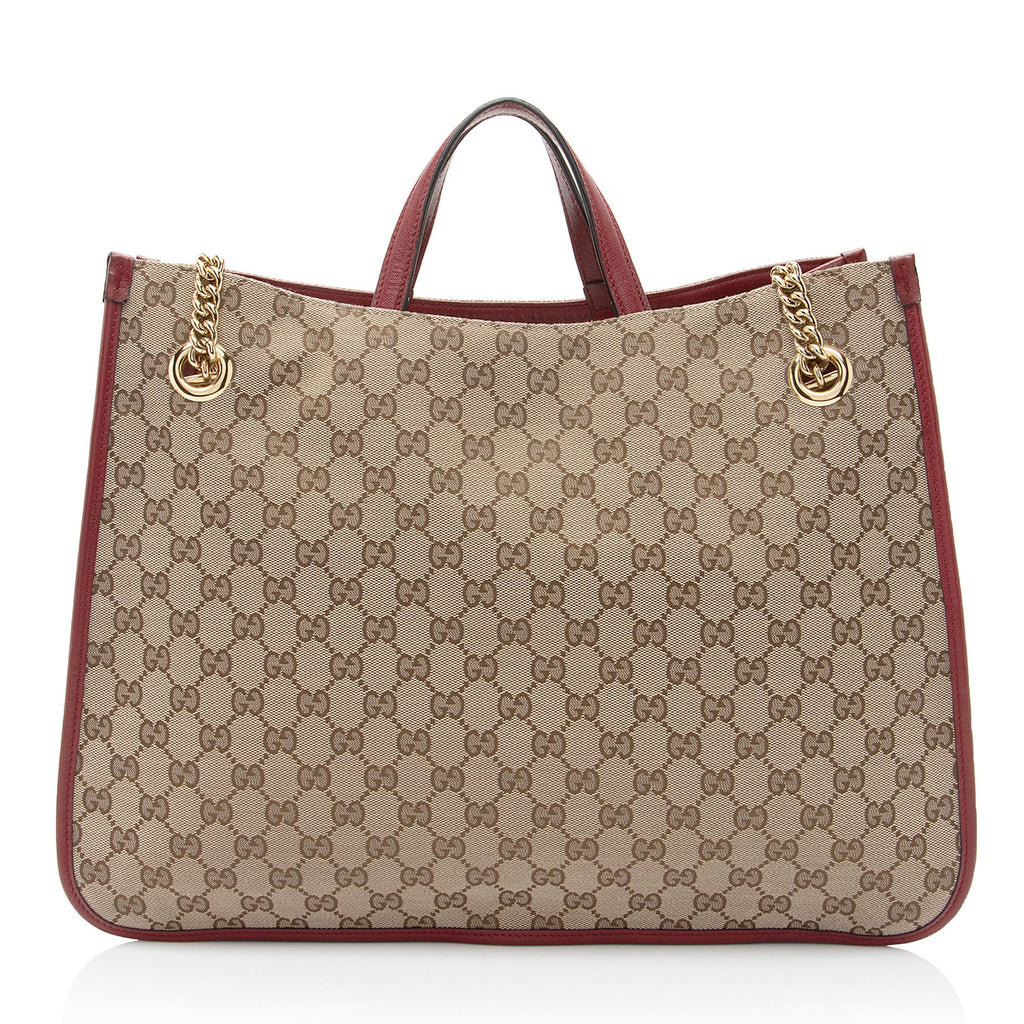 Gucci GG Canvas Horsebit 1955 Chain Large Tote