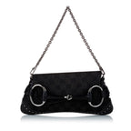 Gucci GG Canvas Horsebit Chain Baguette (SHG-uZLe9a)