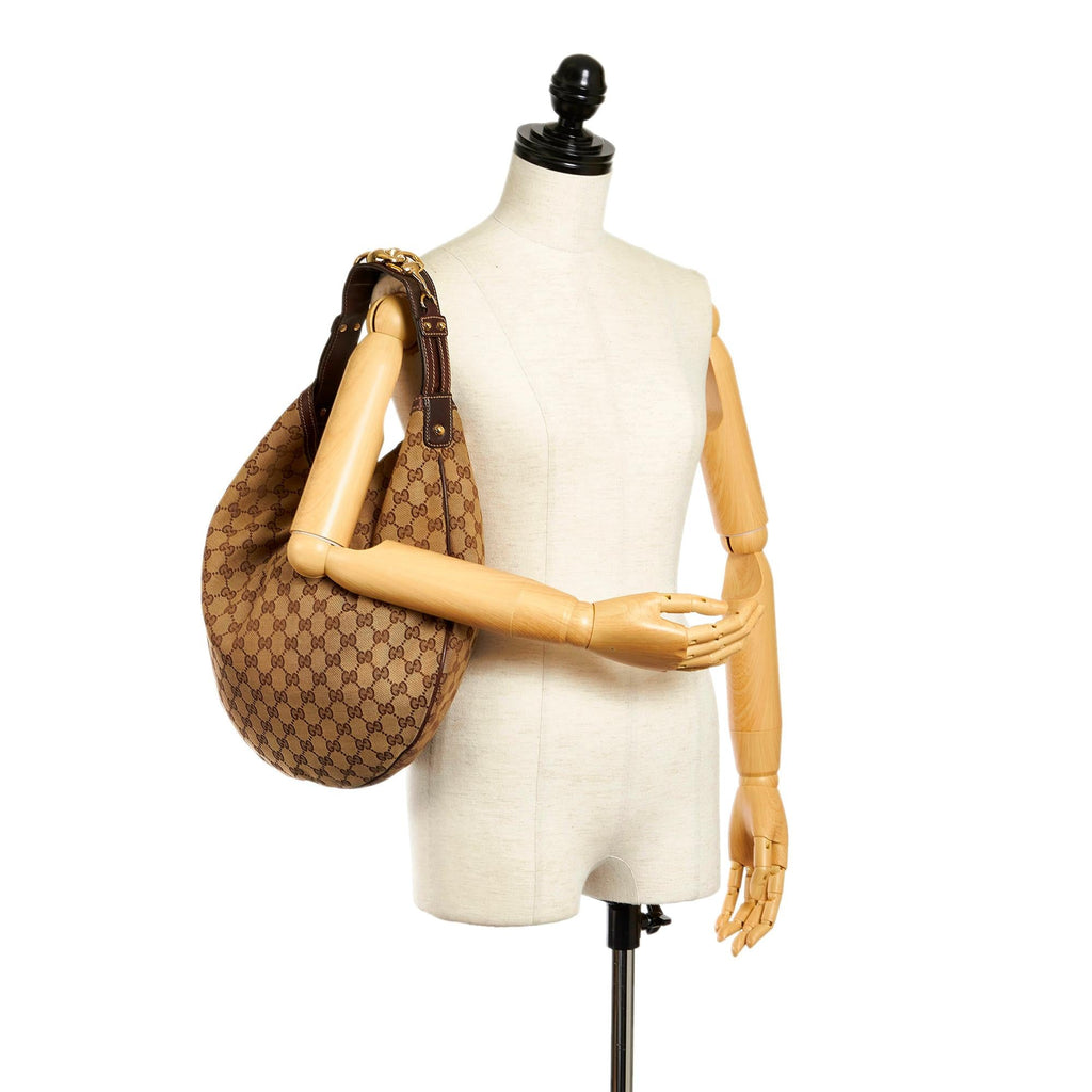 Gucci GG Canvas Horsebit Hobo Bag (SHG-33455)