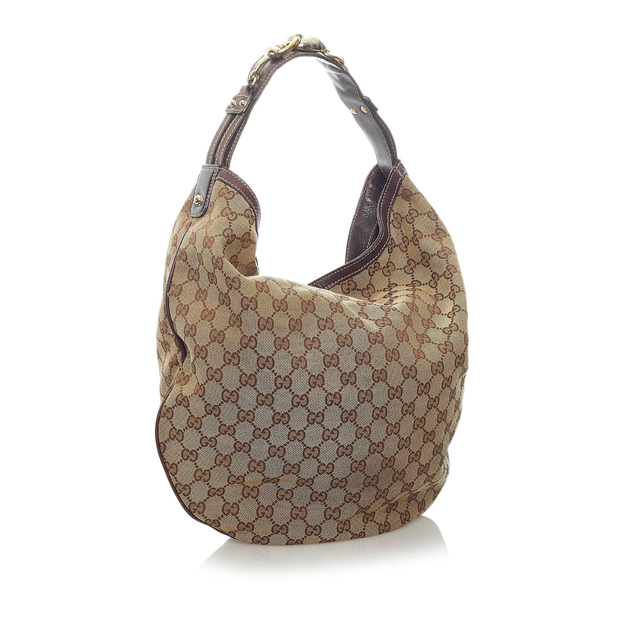 Gucci GG Canvas Horsebit Hobo Bag (SHG-33455)