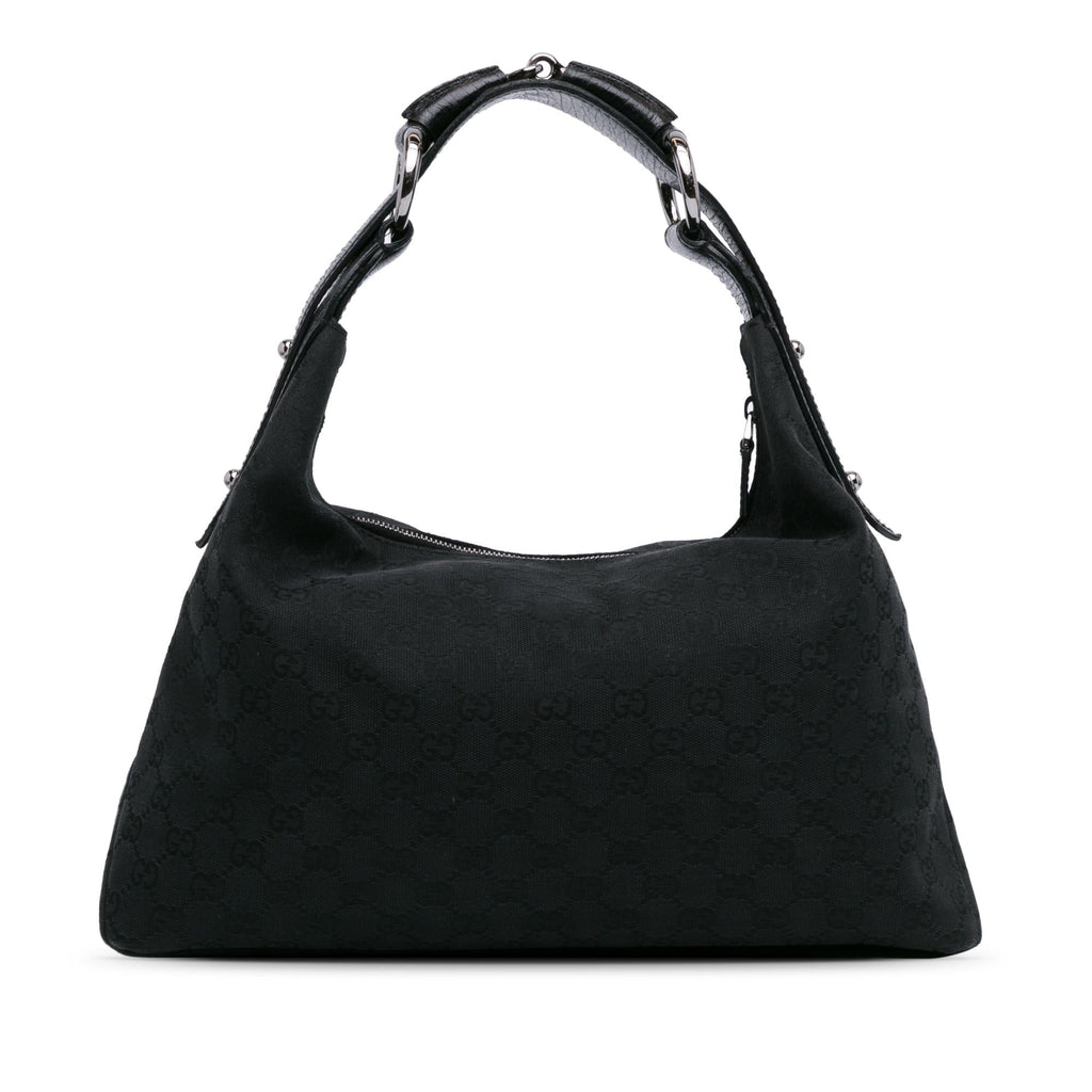 Gucci GG Canvas Horsebit Hobo (SHG-07dStE)