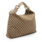 Gucci GG Canvas Horsebit Large Hobo - FINAL SALE (SHF-cqgUHp)
