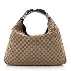Gucci GG Canvas Horsebit Large Hobo (SHF-21632)