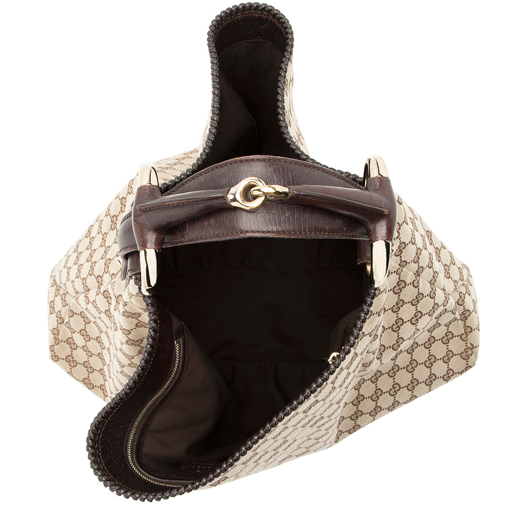 Gucci GG Canvas Horsebit Large Hobo (SHF-21632)