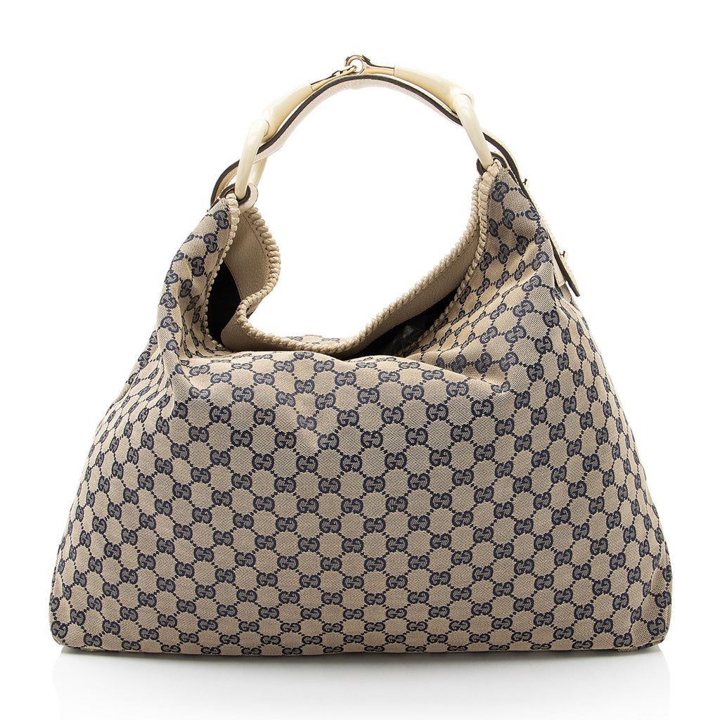 Gucci GG Canvas Horsebit Large Hobo