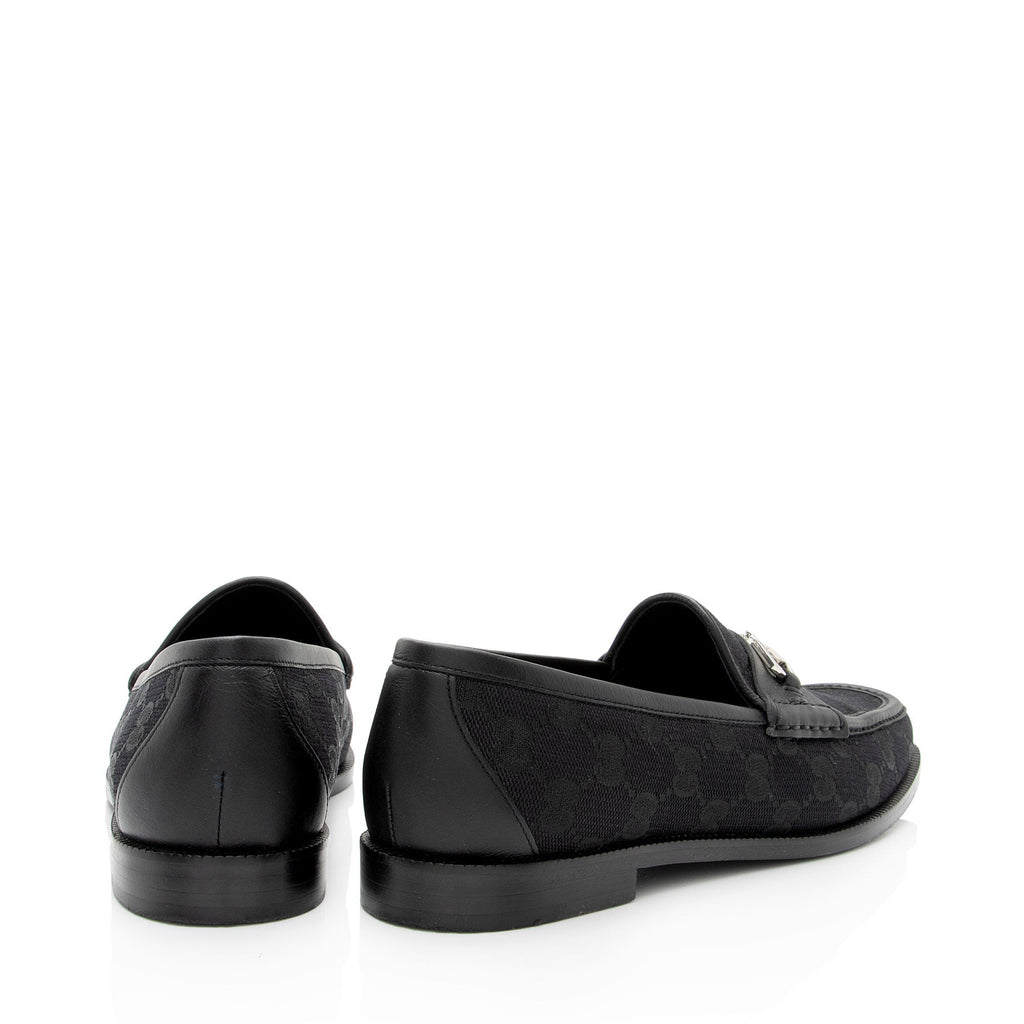 Gucci GG Canvas Horsebit Loafers - Size 7.5 / 37.5 (SHF-ZxcBTe)