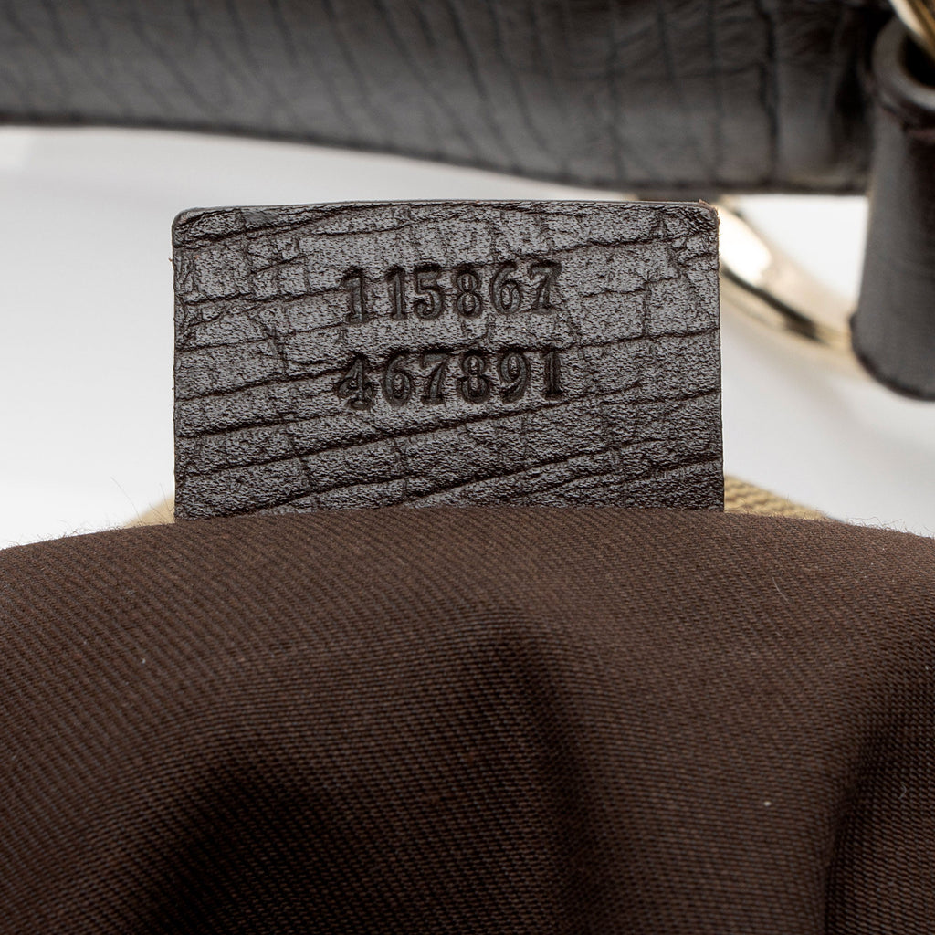 Gucci GG Canvas Horsebit Medium Hobo (SHF-V8RIx7)