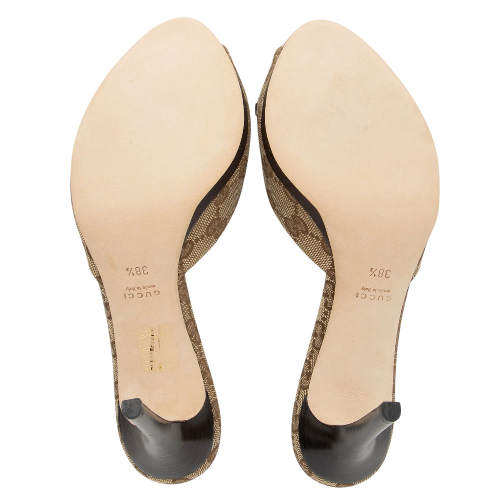 Gucci GG Canvas Horsebit Mules - Size 8.5 / 38.5 (SHF-9cHg23)
