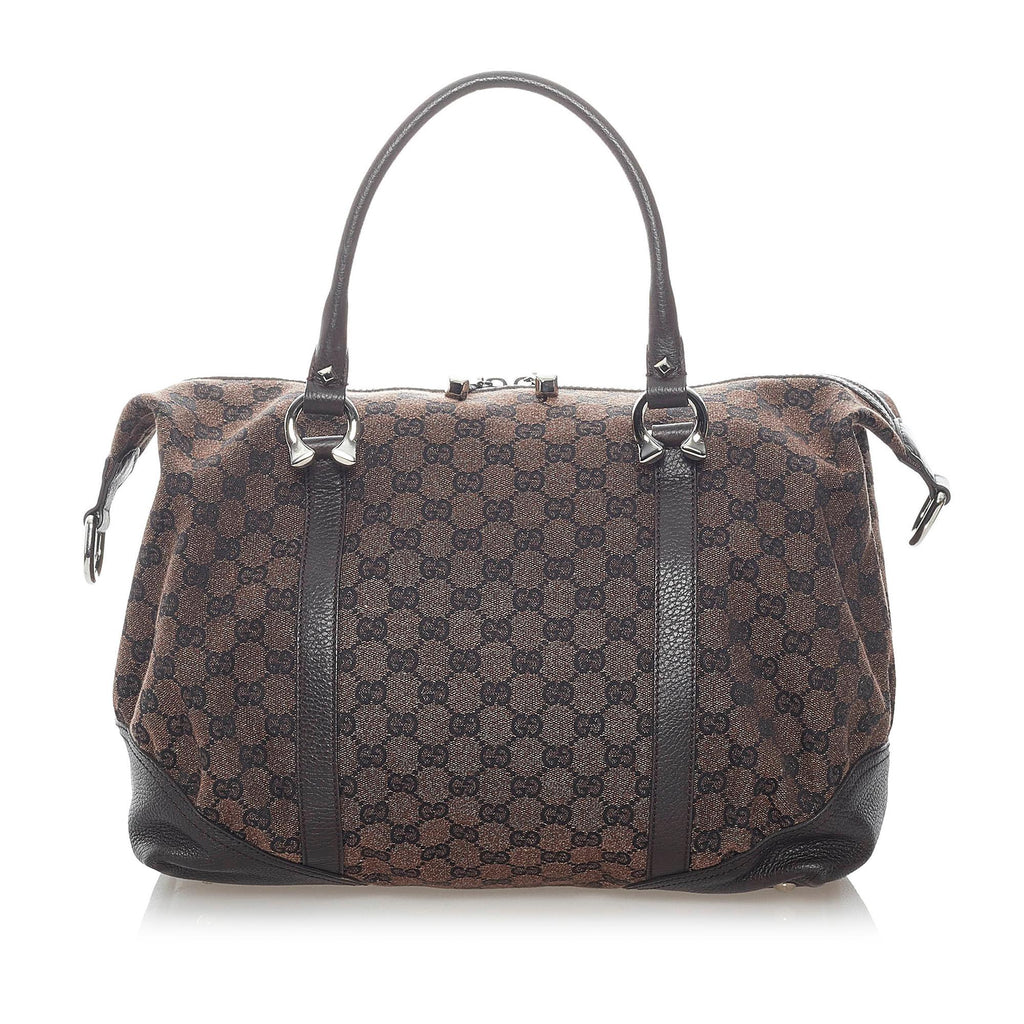 Gucci GG Canvas Horsebit Nail Boston Bag (SHG-32061)