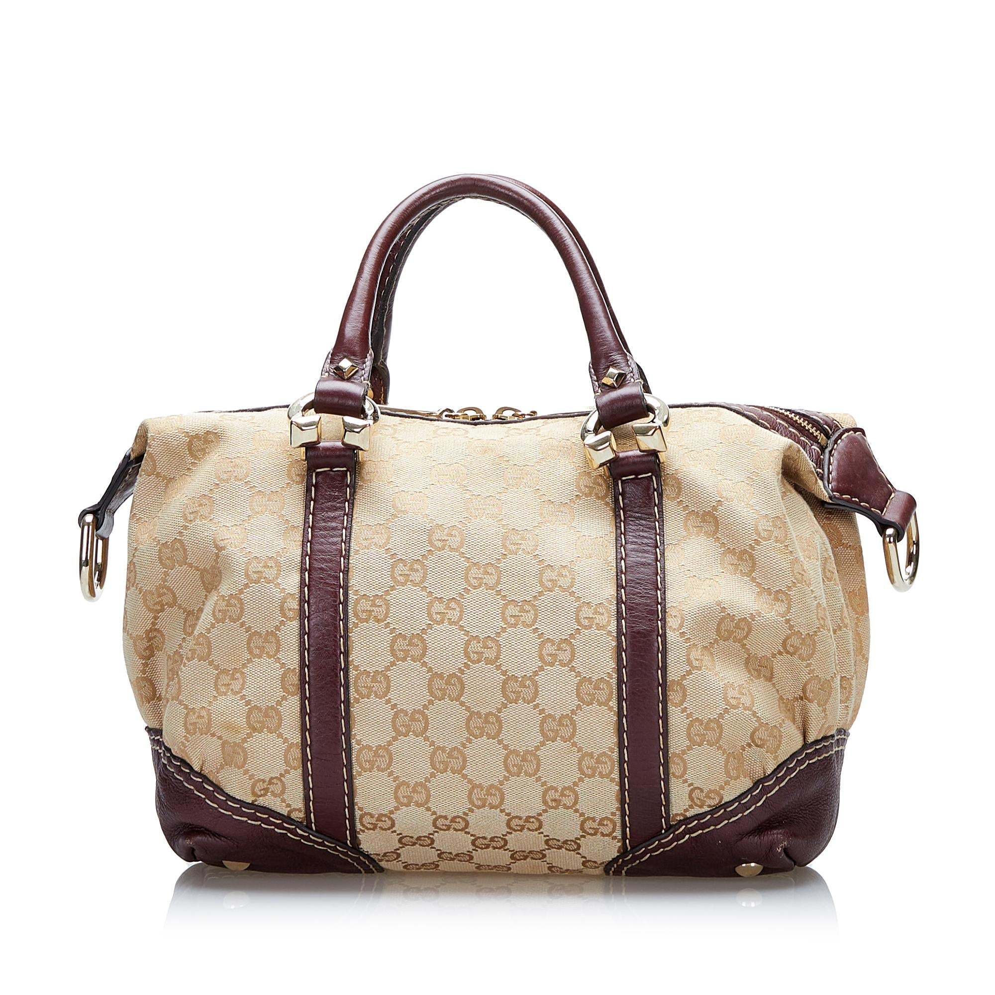 Gucci GG Canvas Horsebit Nail Satchel (SHG-36819)