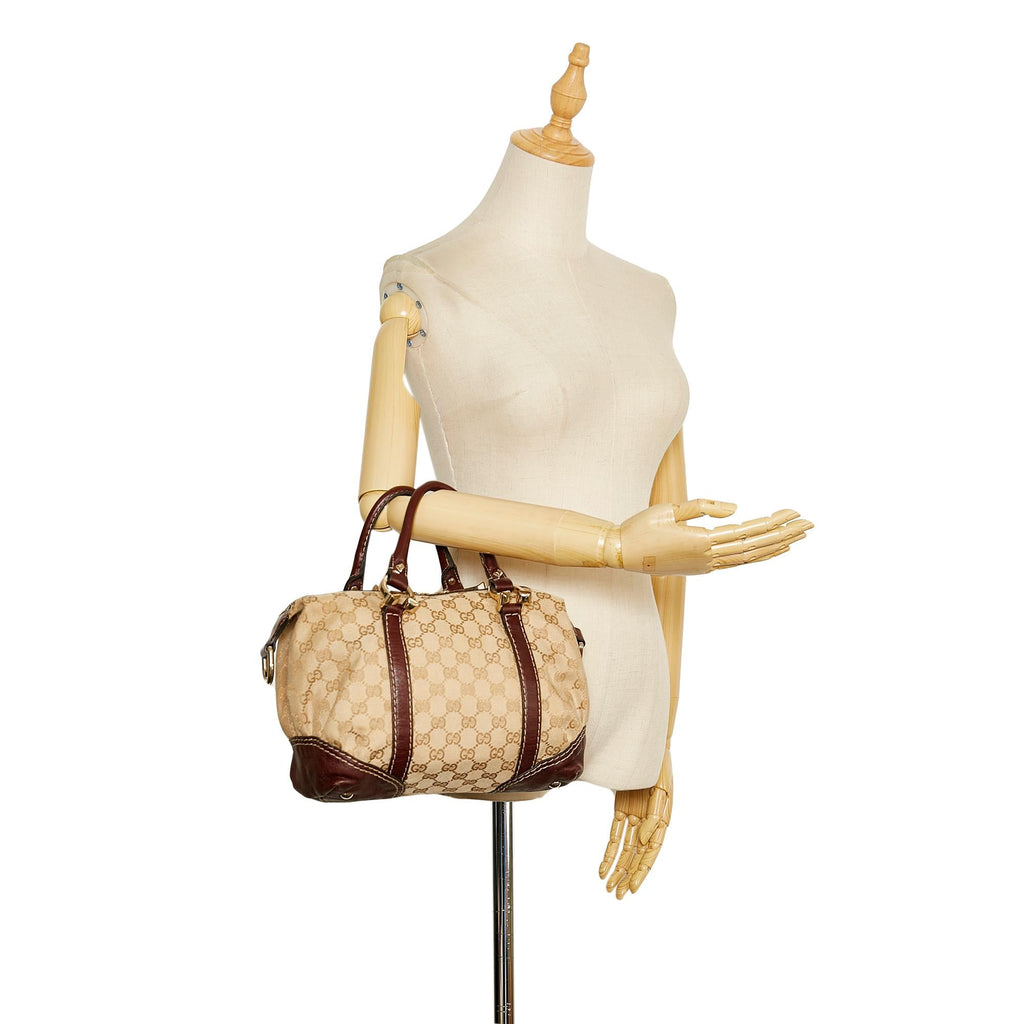 Gucci GG Canvas Horsebit Nail Satchel (SHG-36819)