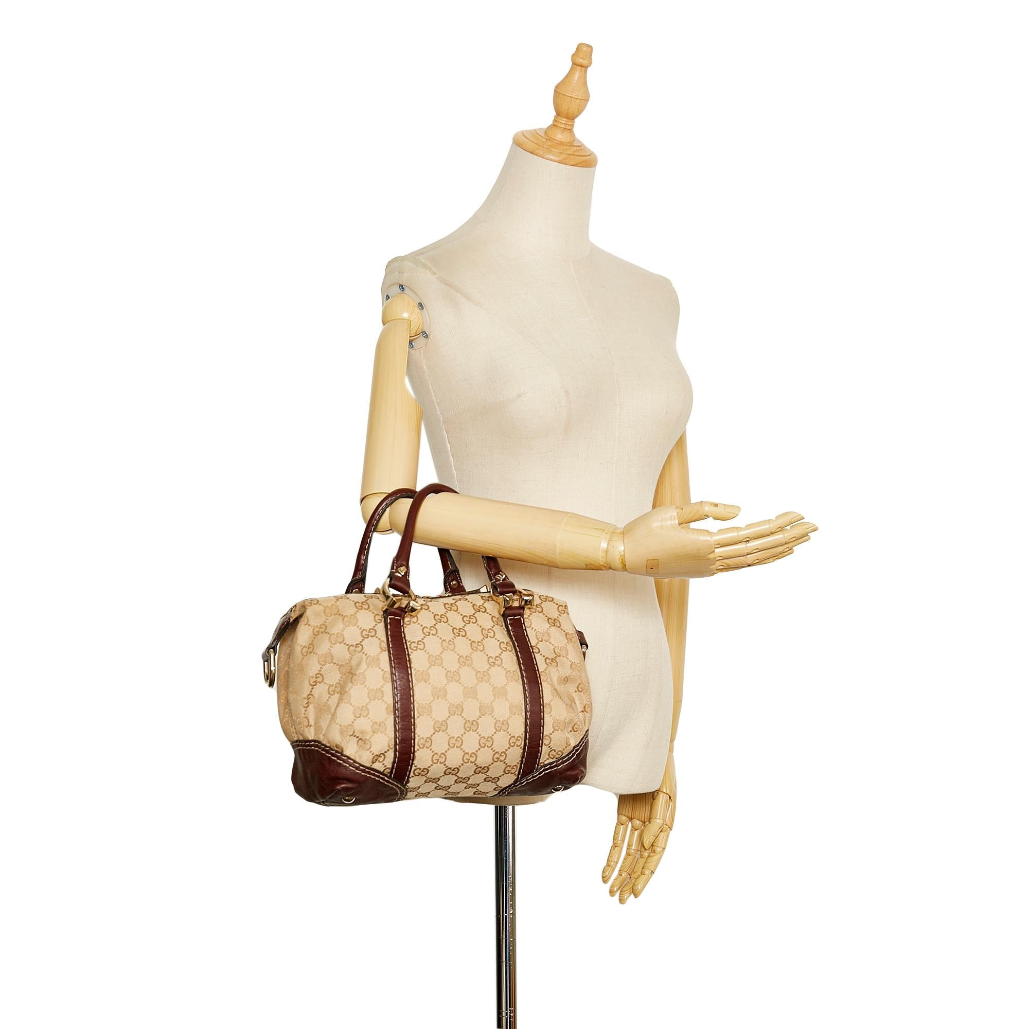 Gucci GG Canvas Horsebit Nail Satchel (SHG-36819)