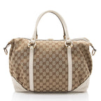Gucci GG Canvas Horsebit Nailhead Medium Boston Bag