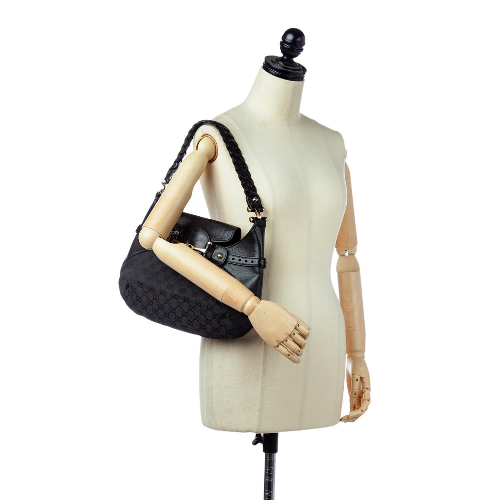 Gucci GG Canvas Horsebit Shoulder Bag (SHG-30316)