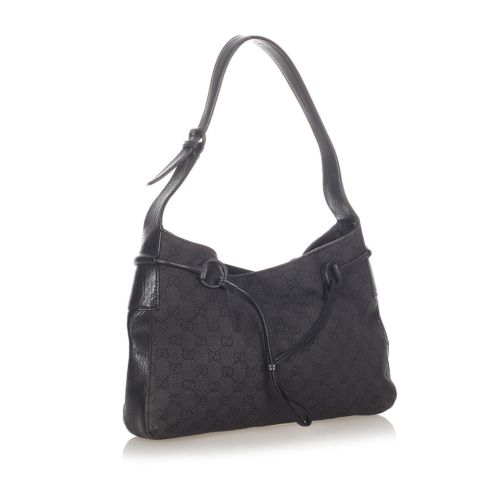 Gucci GG Canvas Horsebit Shoulder Bag (SHG-31966)
