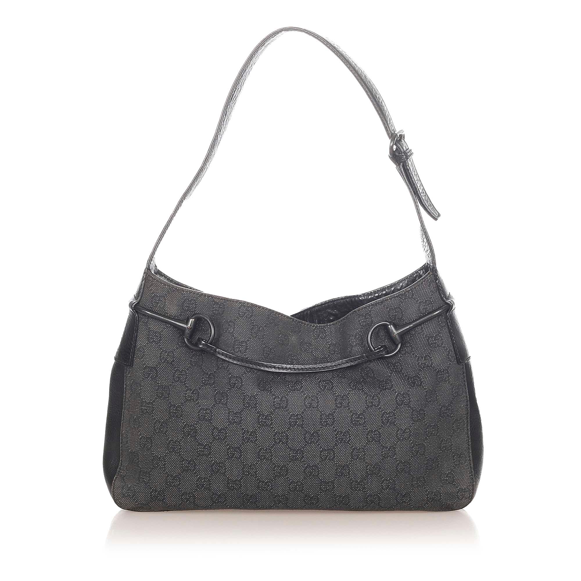 Gucci GG Canvas Horsebit Shoulder Bag (SHG-32126)