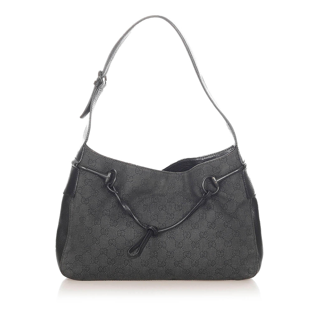 Gucci GG Canvas Horsebit Shoulder Bag (SHG-32126)