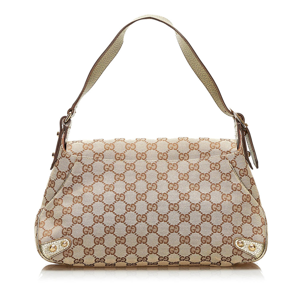 Gucci GG Canvas Horsebit Shoulder Bag (SHG-35618)