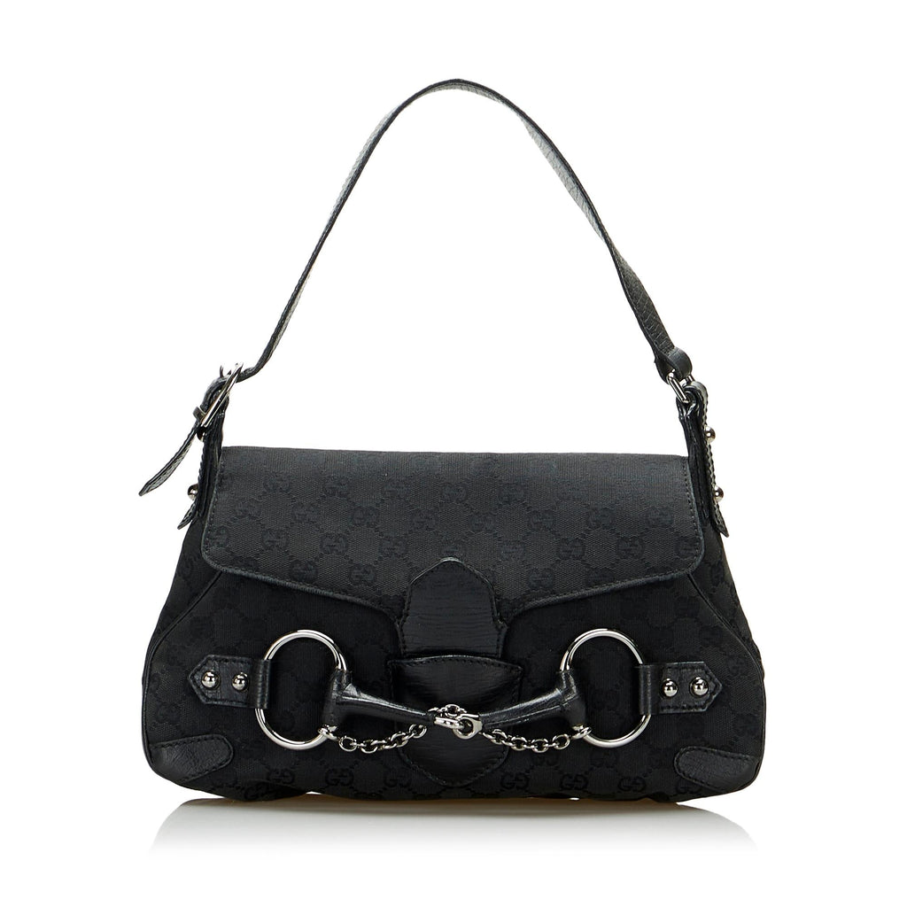 Gucci GG Canvas Horsebit Shoulder Bag (SHG-Tiyfj5)