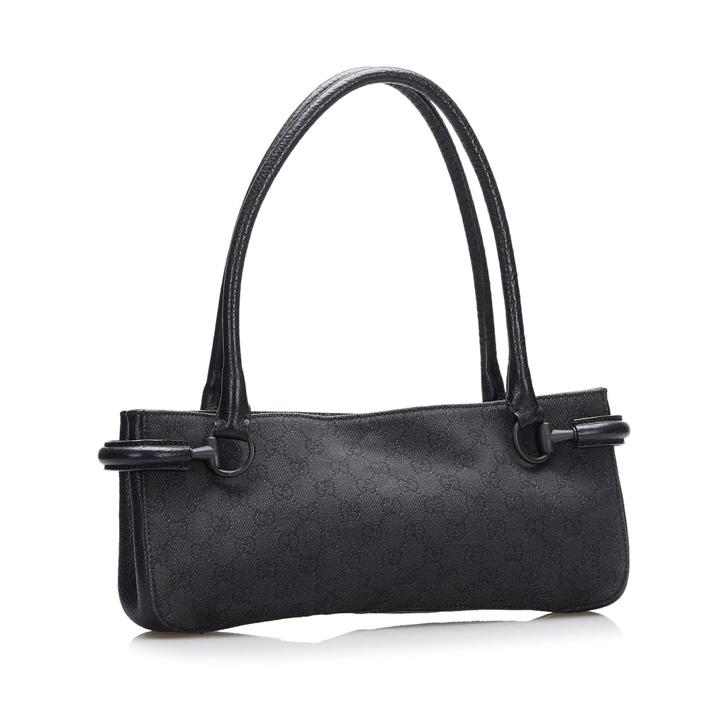 Gucci GG Canvas Horsebit Shoulder Bag (SHG-QoPRpW)