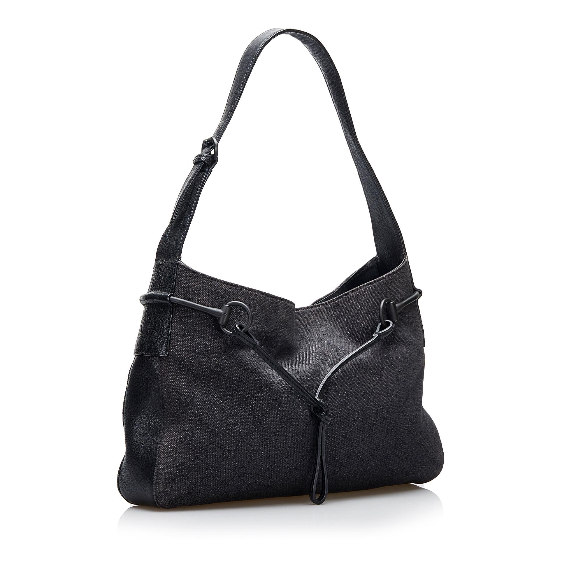 Gucci GG Canvas Horsebit Shoulder Bag (SHG-3xYnnv)