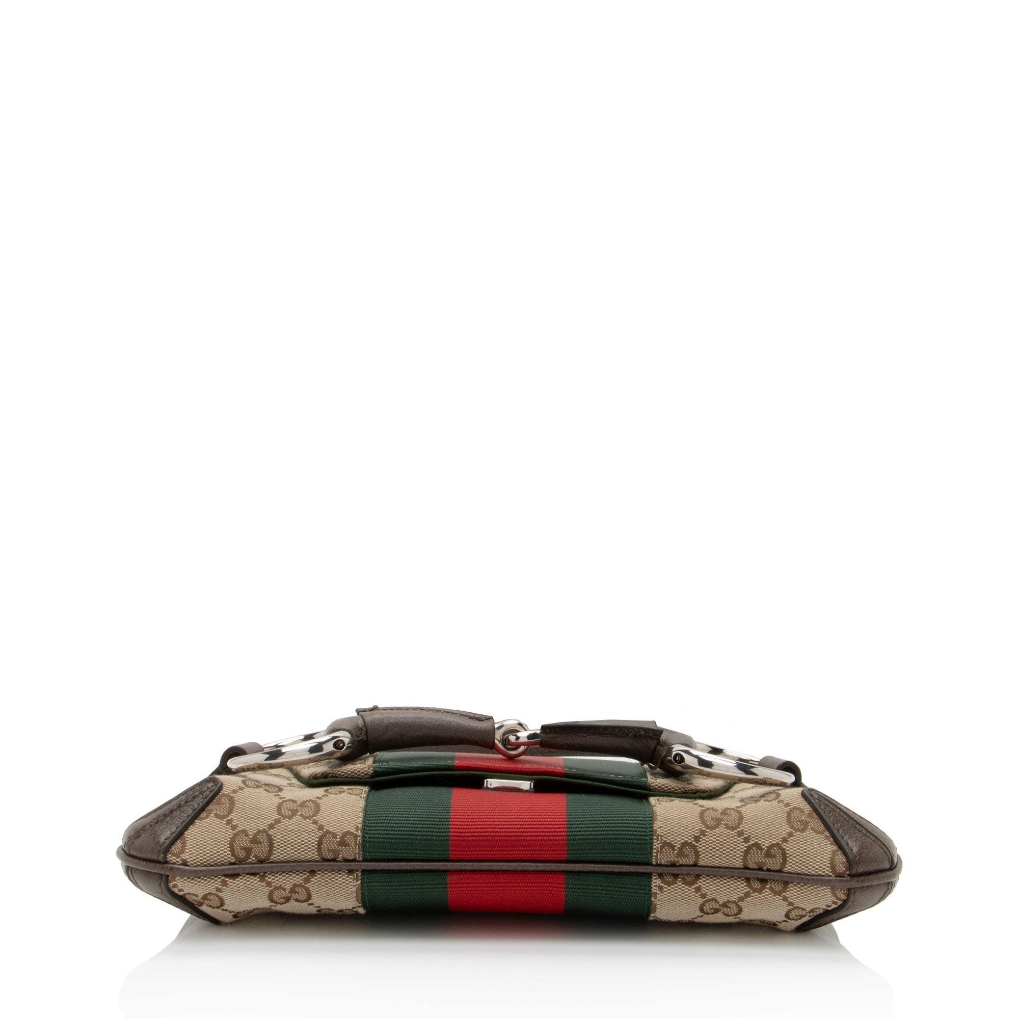 Gucci GG Canvas Horsebit Web Chain Small Shoulder Bag
