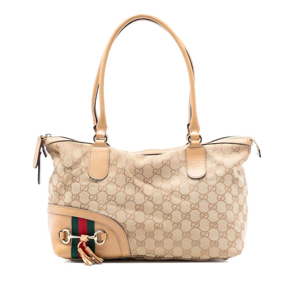 Gucci GG Canvas Horsebit Web Handbag