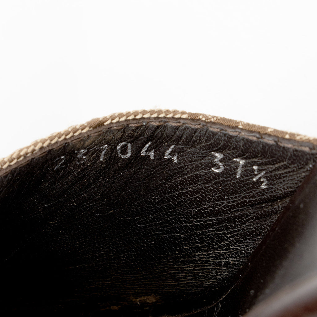 Gucci GG Canvas Horsebit Wood Mules - Size 7.5 / 37.5 (SHF-fMVVfs)