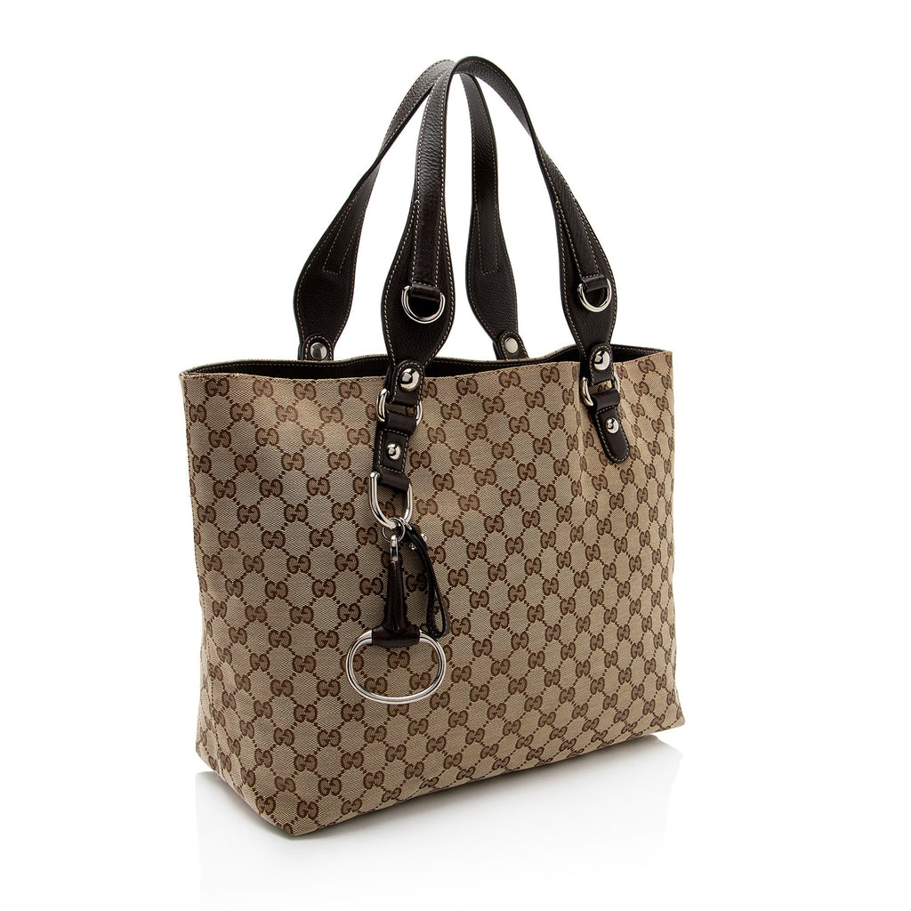 Gucci GG Canvas Icon Bit Medium Tote (SHF-1bZhea)
