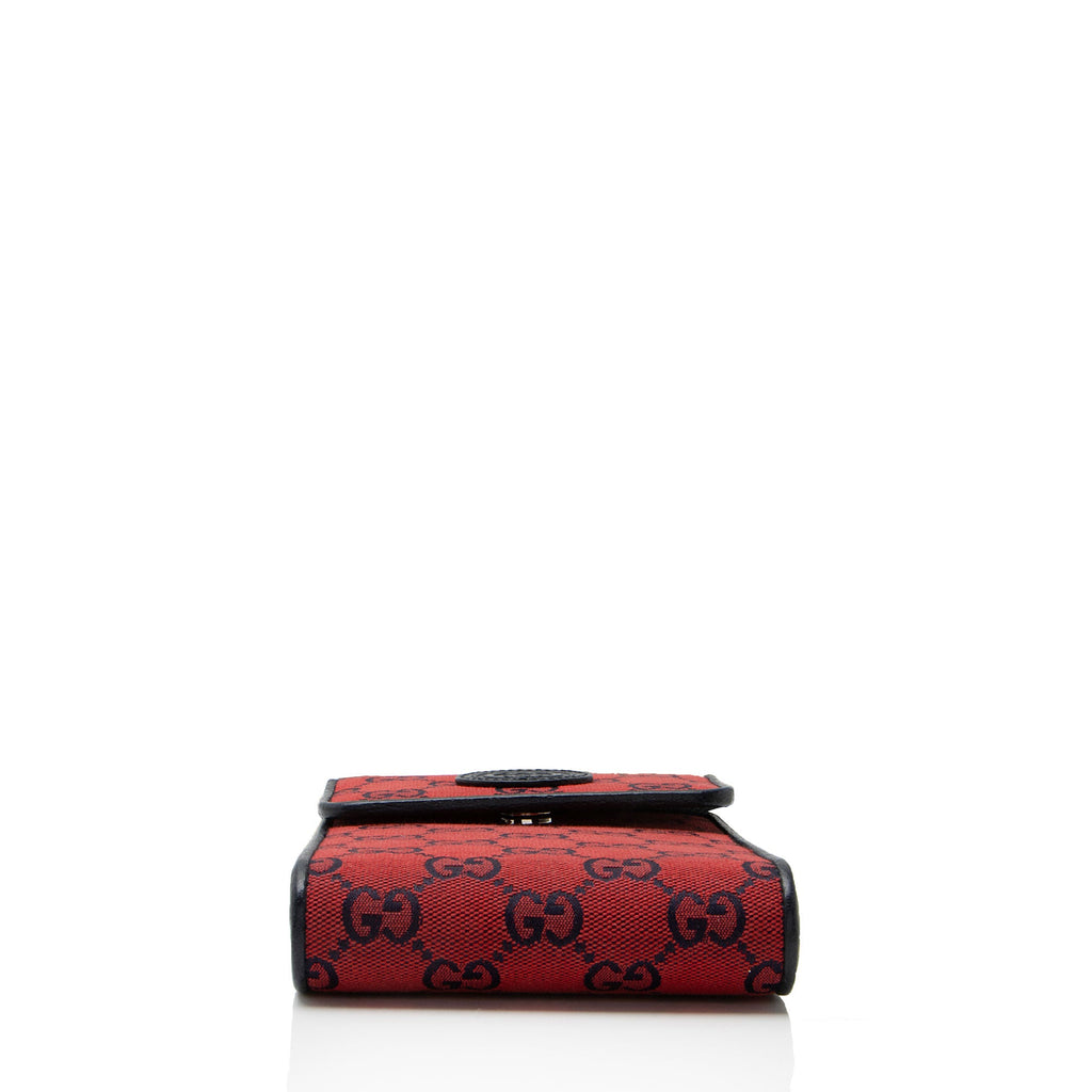 Gucci GG Canvas Interlocking G Flap Phone Crossbody