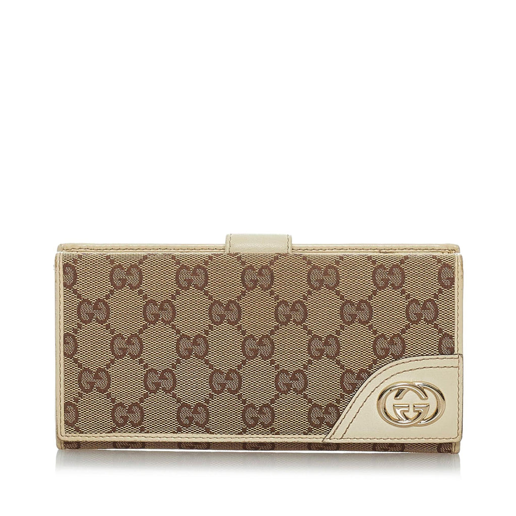 Gucci GG Canvas Interlocking G Long Wallet (SHG-29699)