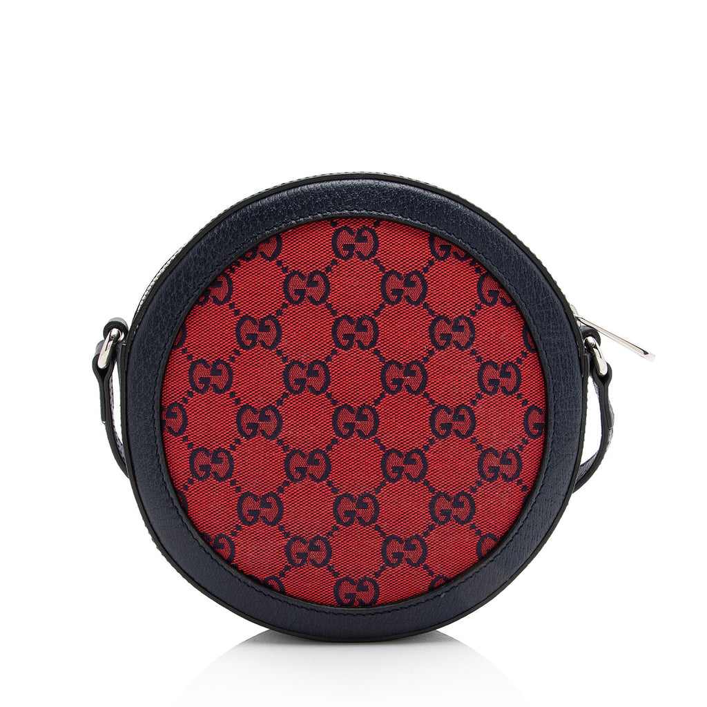 Gucci GG Canvas Interlocking G Patch Round Shoulder Bag (SHF-23569)
