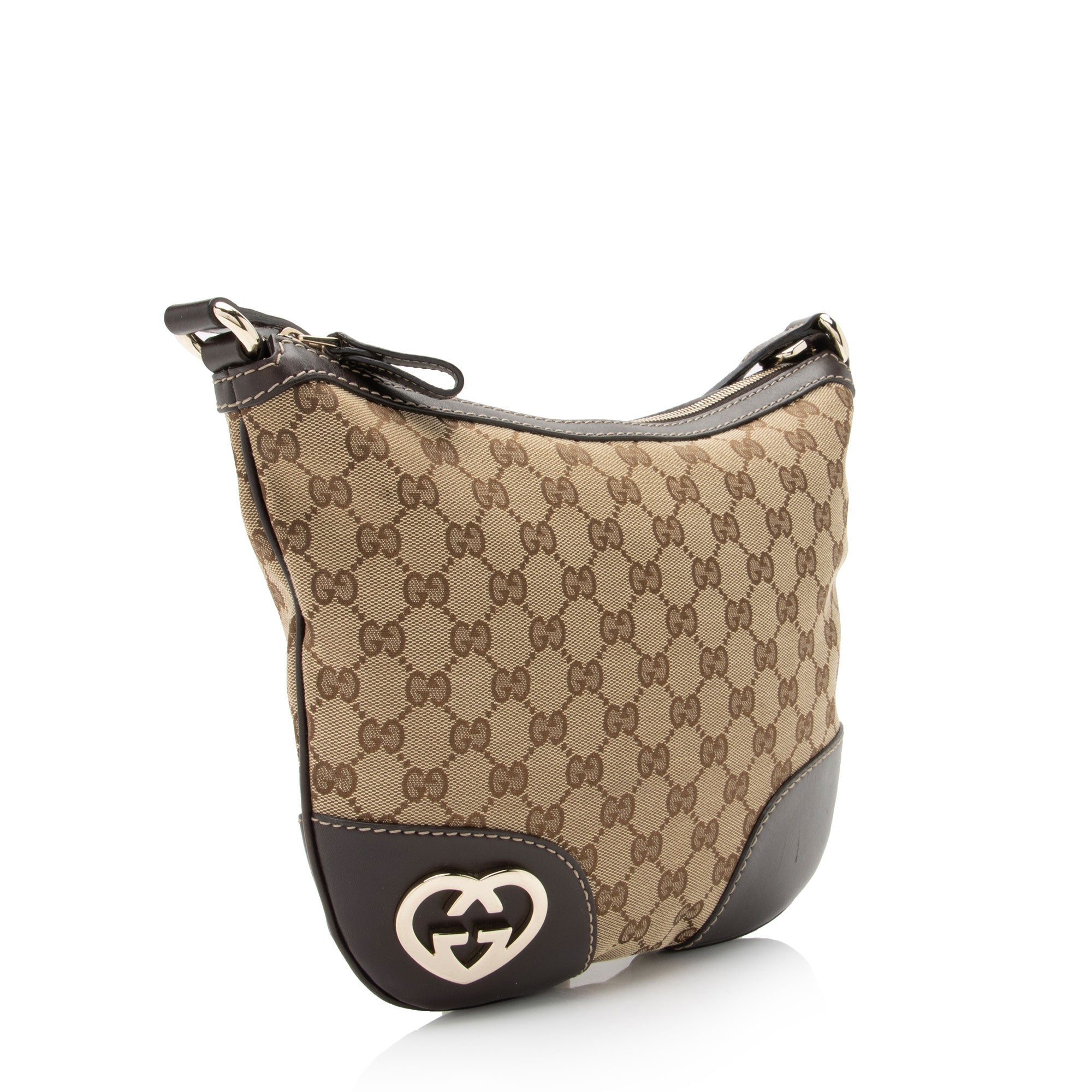 Gucci GG Canvas Interlocking Heart Crossbody Bag (SHF-2gSnDY)
