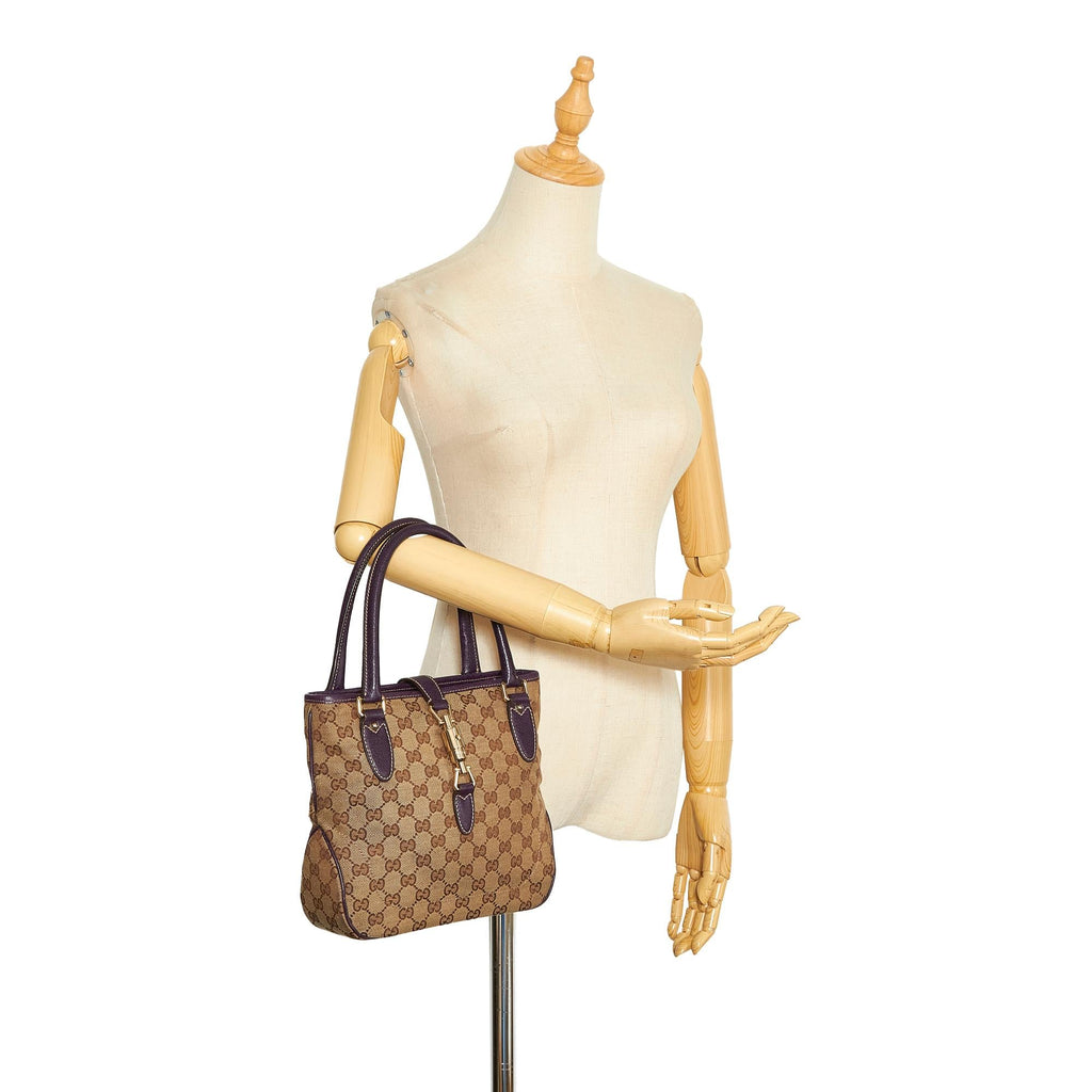 Gucci GG Canvas Jackie Piston Lock Handbag (SHG-F3Db8C)
