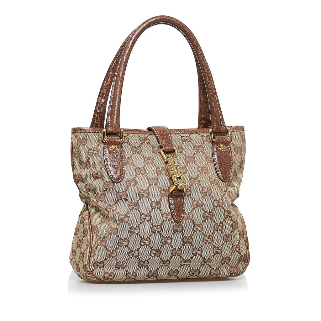 Gucci GG Canvas Jackie Piston Lock Handbag (SHG-R6bLVW)