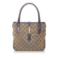 Gucci GG Canvas Jackie Piston Lock Tote (SHG-32865)