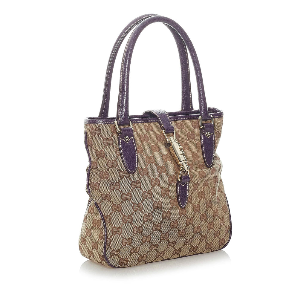 Gucci GG Canvas Jackie Piston Lock Tote (SHG-32865)