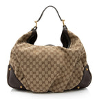 Gucci GG Canvas Jockey Large Hobo (SHF-boog0J)