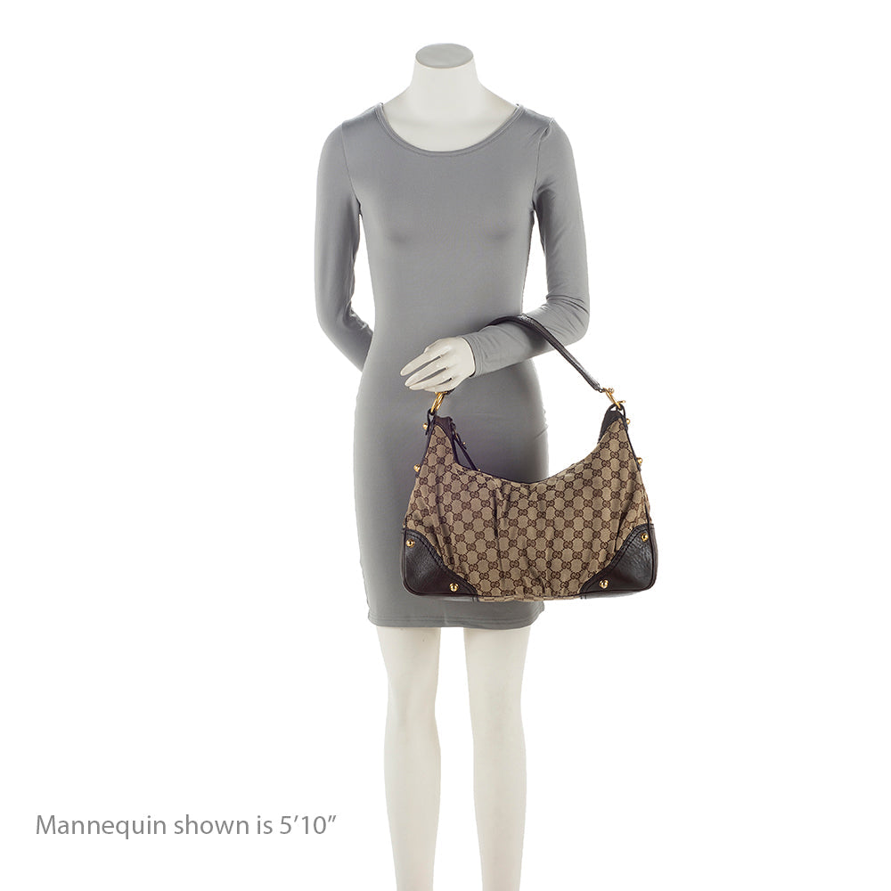 Gucci GG Canvas Jockey Medium Hobo (SHF-21770)