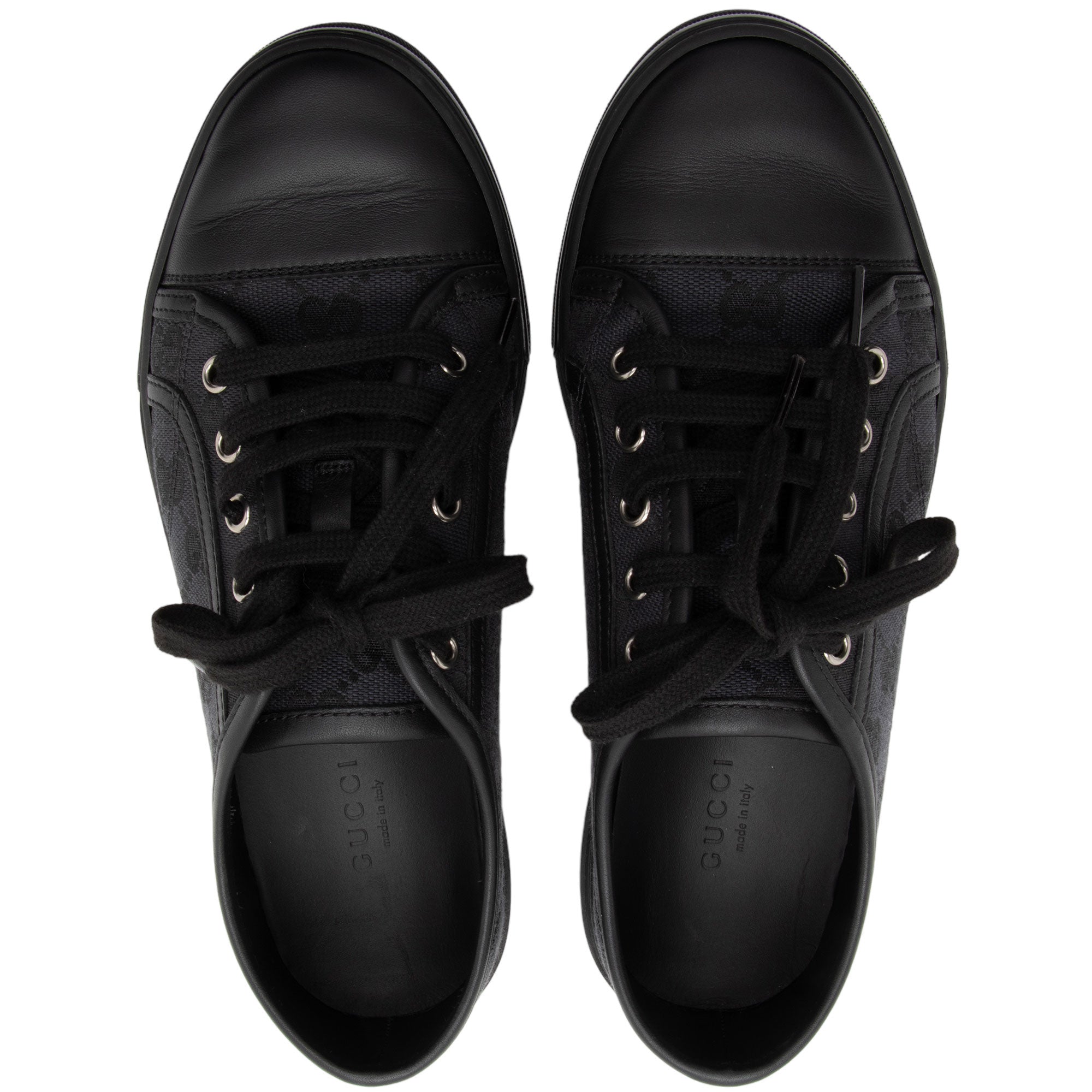 Gucci GG Canvas Leather Sneakers - Size 7 / 37 (SHF-cn5OB4)