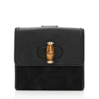 Gucci GG Canvas Leather Bamboo French Wallet (SHF-HzlezQ)