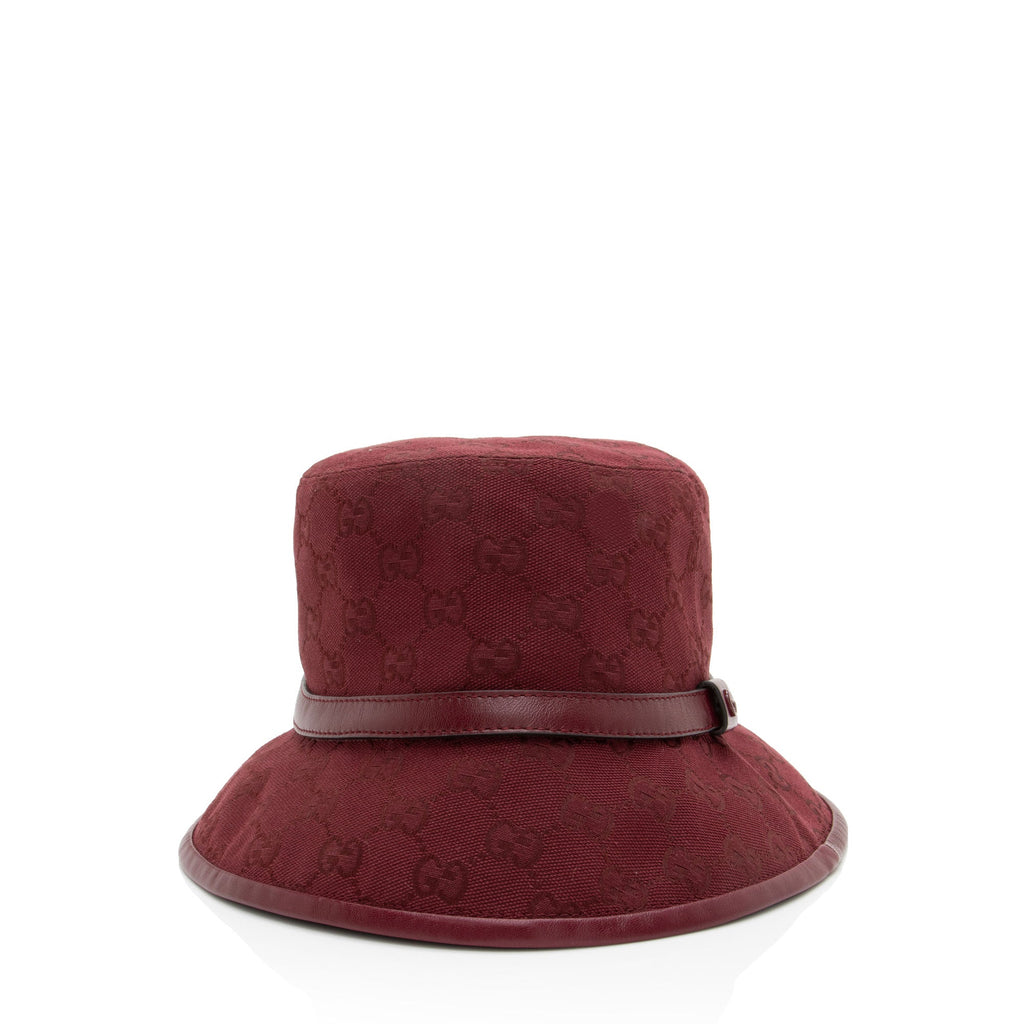Gucci GG Canvas GG Marmont Leather Bucket Hat - Size L