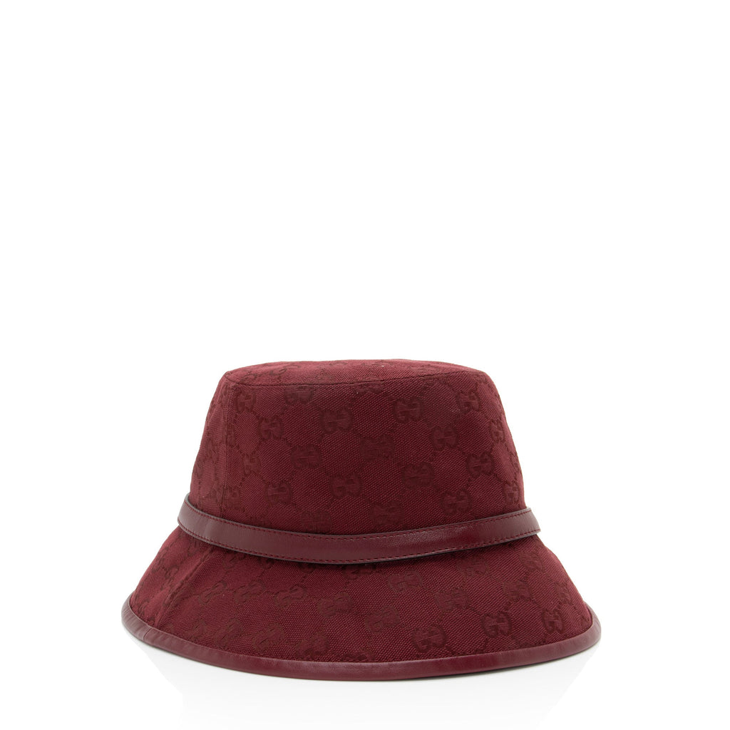 Gucci GG Canvas GG Marmont Leather Bucket Hat - Size L