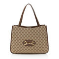 Gucci GG Canvas Leather Horsebit 1955 Tote