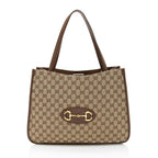 Gucci GG Canvas Leather Horsebit 1955 Tote