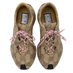 Gucci GG Canvas Leather Run Sneakers - Size 7.5 / 37.5 (SHF-V4B1xE)