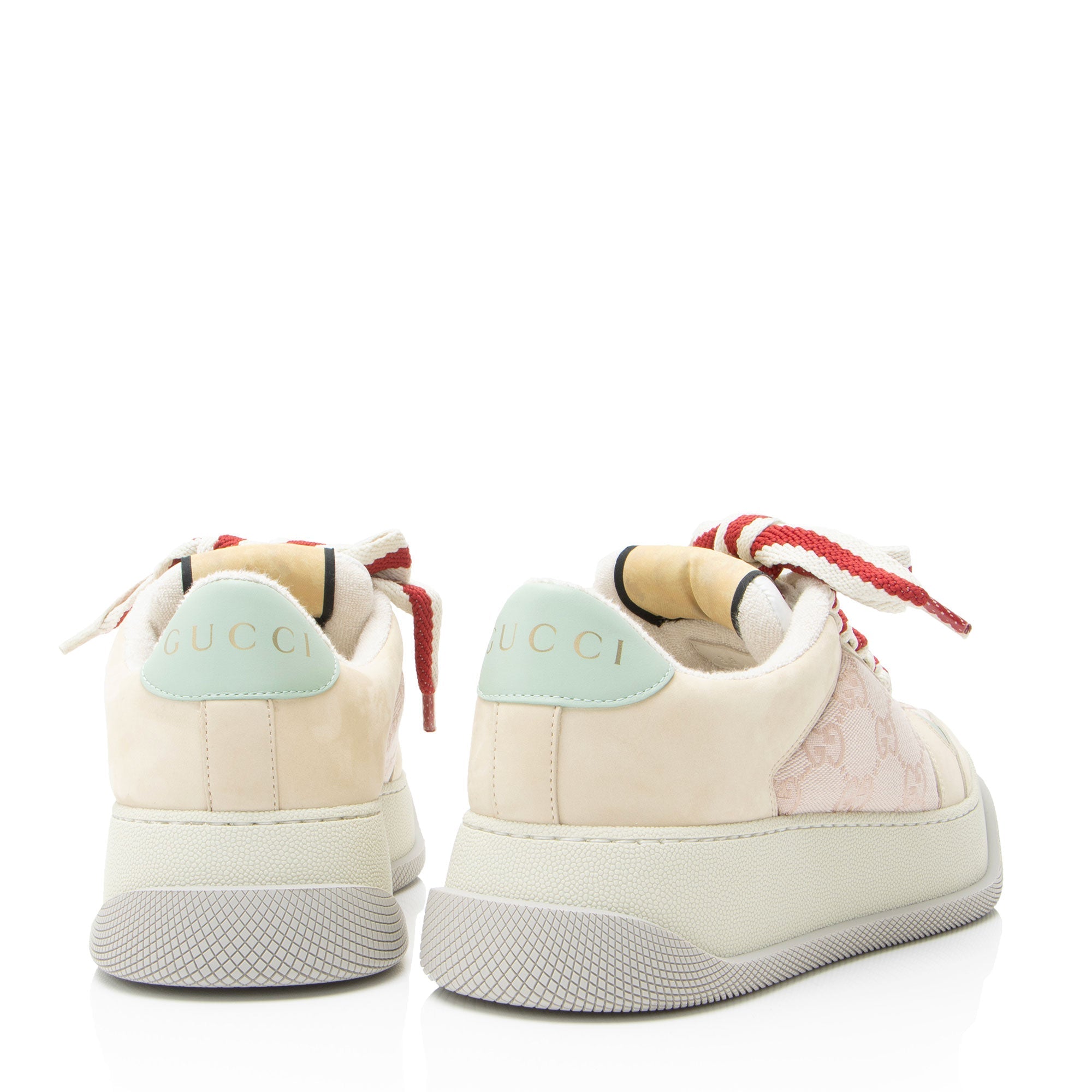 Gucci GG Canvas Leather Screener Sneakers - Size 8 / 38