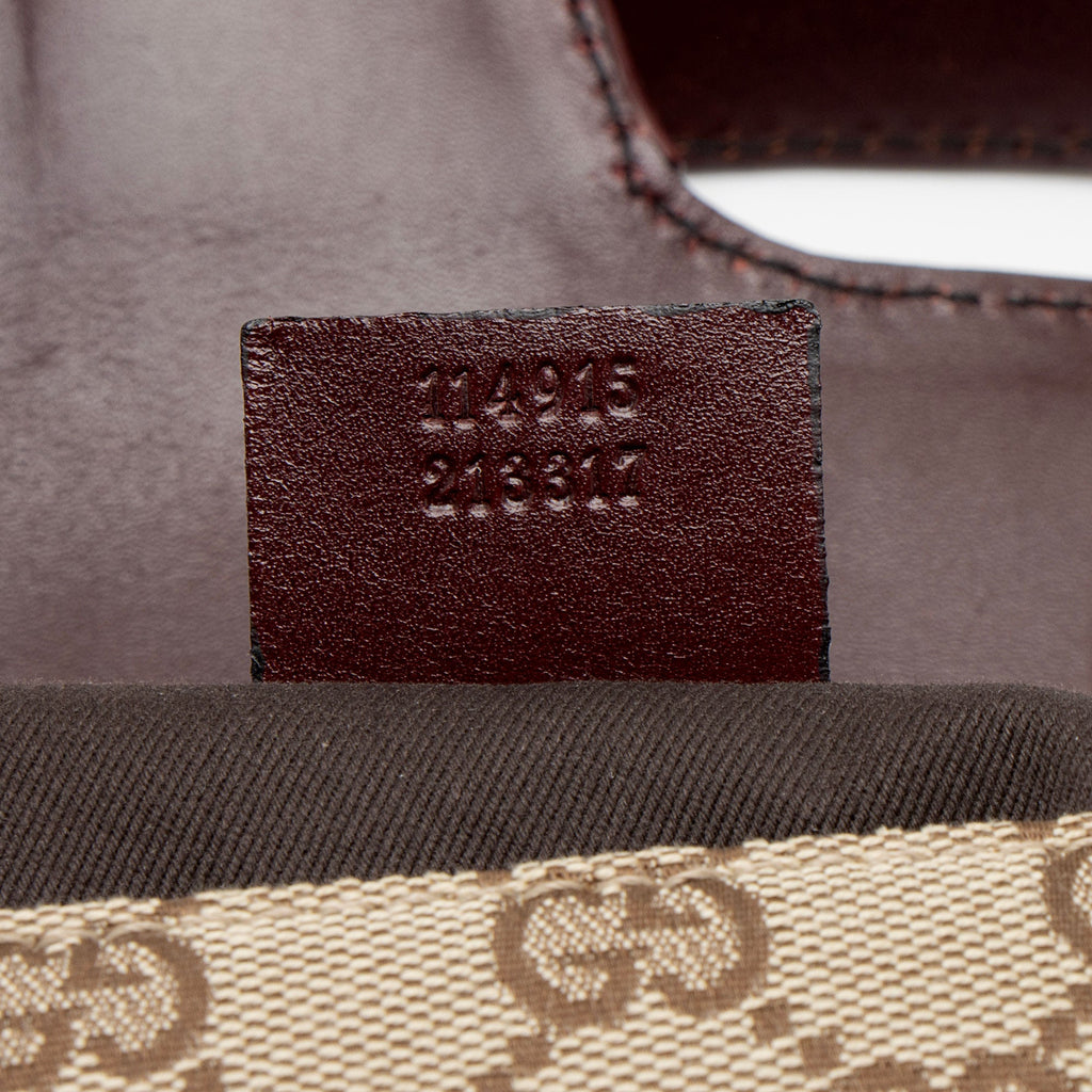 Gucci GG Canvas Leather Studded Horsebit Shoulder Bag