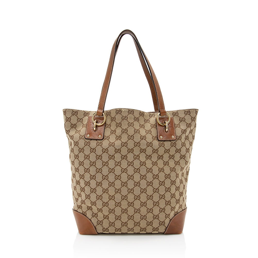 Gucci GG Canvas Medium Charm Tote - FINAL SALE (SHF-19339)